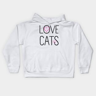 love cats i love cats i heart cats Kids Hoodie